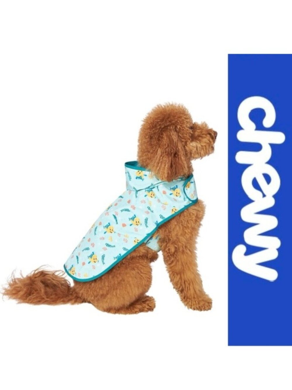 Disney X Chewy | Lightweight Flounder Print Dog & Cat Raincoat | Size Large